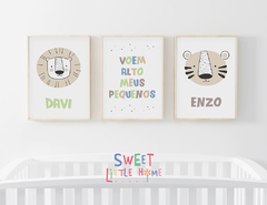 Conjunto 3 Quadros Quarto irmãos - Davi e Enzo