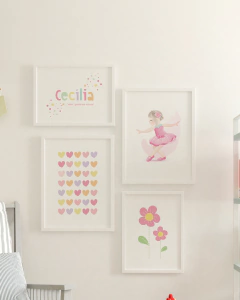 Conjunto 4 Quadros Cecilia Bailarina