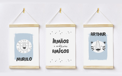 Conjunto 3 Flamulas - Irmãos e Melhores Amigos - Murilo e Arthur.