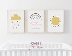 Conjunto 3 Quadros Infantil Significado Nome Matheus
