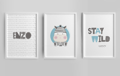 Conjunto 3 Quadros Quarto Infantil Zebrinha - Enzo - comprar online