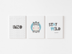 Conjunto Placas Decorativas Zebrinha - Enzo