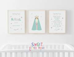 Conjunto 3 Quadros Nossa Senhora Aparecida Infantil - Miguel