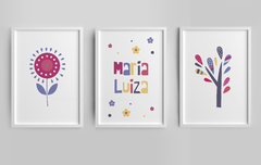 Conjunto 3 Quadros Quarto Infantil - Maria Luiza - comprar online