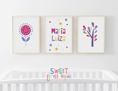 Conjunto 3 Quadros Quarto Infantil - Maria Luiza