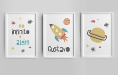 Conjunto 3 Quadros Infantil - Astronauta Gustavo na internet