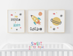 Conjunto 3 Quadros Infantil - Astronauta Gustavo - comprar online