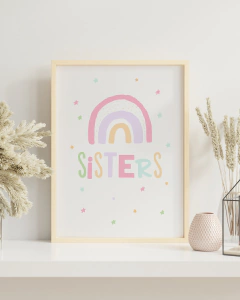 Quadro Infantil Quarto Irmãs - Sisters