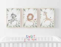 Conjunto Quadro Infantil - Safari Aquarela