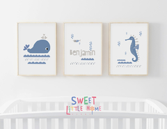 Quadro Personalizado Infantil - Fundo do Mar Benjamin