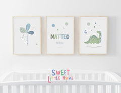 Quadro Infantil Personalizado - Dinossauro Matteo