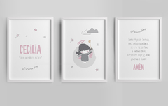 Conj. Quadro Infantil Personalizado - Oração Santo Anjo
