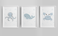 Conj. Quadro  Infantil - Fundo do Mar