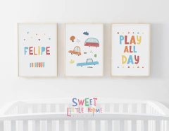 Conj. Quadro Infantil Personalizado - Felipe