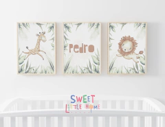 Conj. Quadro Infantil Personalizado - Safari do Pedro - comprar online