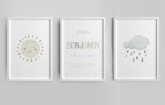 Conj Quadro Infantil Personalizado - Benjamin