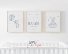 Quadro Infantil Personalizado - Ursinhos Benjamim - comprar online