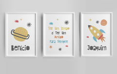 Conj Quadro Infantil Astronauta