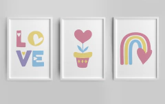 Conj. Quadro Infantil - Love