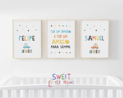 Conj. Quadro Infantil Personalizado - Ter Um Irmão
