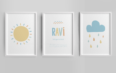 Conj. Quadro Infantil Sol e Nuvem - Ravi
