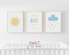 Conj. Quadro Infantil Sol e Nuvem - Ravi