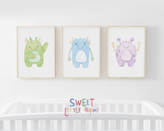 Conj. Quadro Infantil Monstrinhos Divertidos