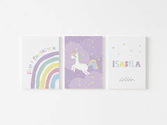 Placas Decorativas Unicornio - Viver é Fantastico