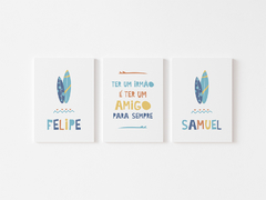 Placas Decorativas Personalizadas - Surf Irmãos