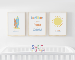 Quadro Infantil Personalizado - Surf Brothers