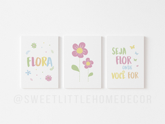 Conjunto Placas Decorativas - Seja Flor Onde Você For