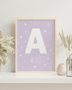 Quadro Infantil Personalizado Inicial do Nome Alice