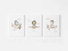 Conjunto Placas Decorativas - Safari Aviador