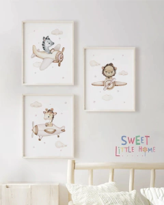 Quadros Decorativos Infantil - Safari Aviador