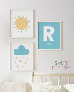 Quadro Infantil Sol e Nuvem - Ravi Inicial
