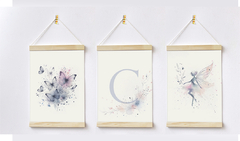 Conjunto 3 Flamulas - Borboletas Fada Personalizado Aquarela