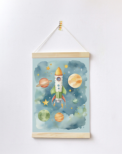 Flâmula Decorativa Planetas Aquarela