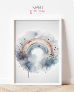 Quadro Infantil Arco Iris Aquarela - comprar online