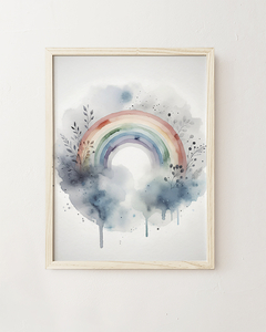 Quadro Infantil Arco Iris Aquarela