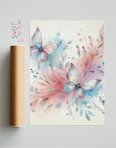 Poster - Borboletas Aquarela