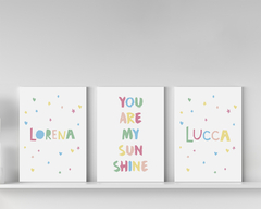 Placa MDF Decorativa You Are My Sunshine Lucca e Lorena