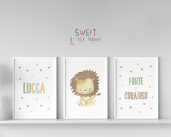Quadro Infantil Personalizado Forte e Corajoso Lucca