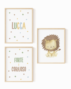 Quadro Infantil Personalizado Forte e Corajoso Lucca