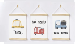 Conjunto 3 Flamulas - Carrinhos