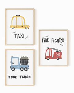 Quadro Infantil Carrinhos