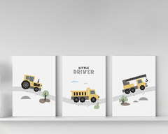 Placa Decorativa MDF Carrinho Little Drive