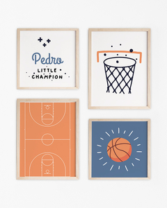 Kit Quadro Infantil Personalizado Basquete Pedro