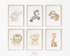 Kit Quadros Infantil Bichinhos Aquarela