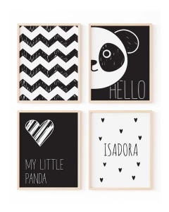 Conjunto de Quadros Infantil Little Panda Isadora