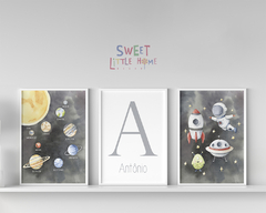Quadro Infantil Astronauta e Foguete Antonio - comprar online